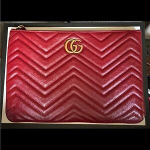Gucci Red Leather Pouch